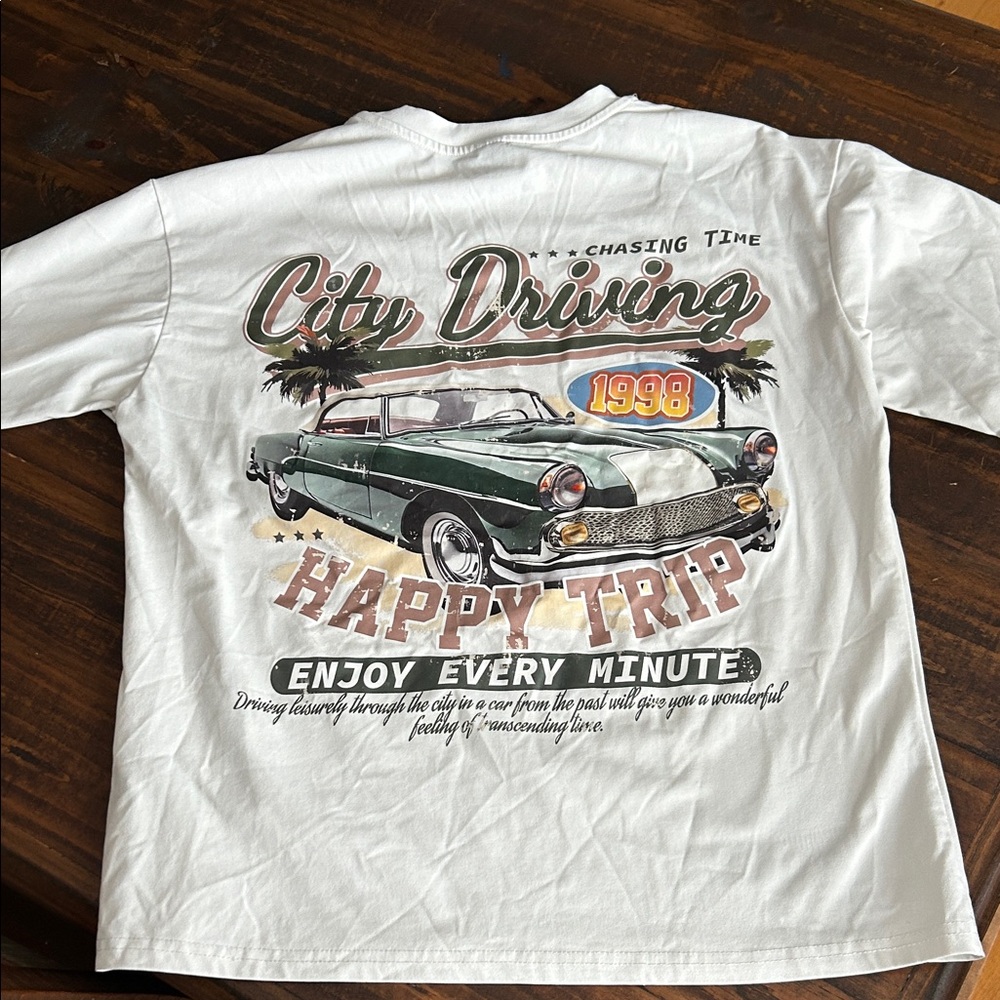 SHEIN White City Driving Graphic Tee